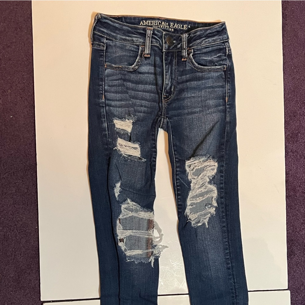 American Eagle distressed super stretch x jegging size 00